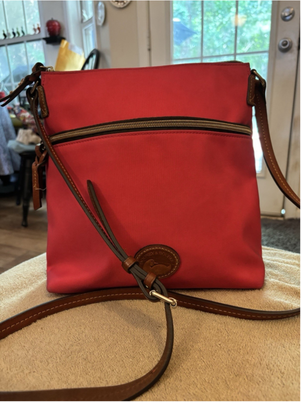Dooney & Bourke Pink Nylon Casual Crossbody Bag Leather Trim Y2K, On The Go!